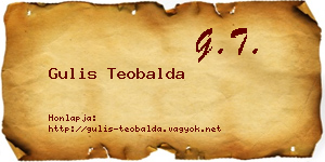 Gulis Teobalda névjegykártya